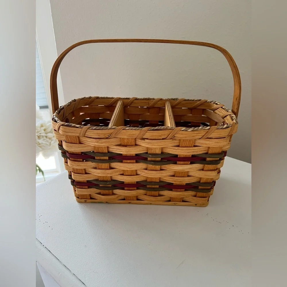 Amish Silverware Organizer Storage Basket | Yoder Family WI